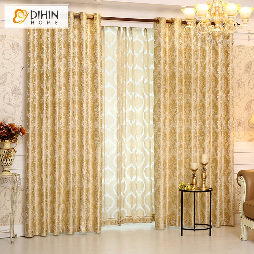 DIHIN роскошные шторы для спальни жаккардовые гостиной 1 шт. | Дом и сад