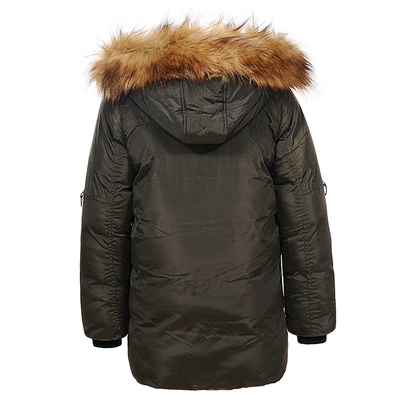 GLO-STORY European Brand Teenage Kids Boys Long Parkas Children Boy Winter Thick Warm Padded Coats with Adjustabel Fur Hoodie |