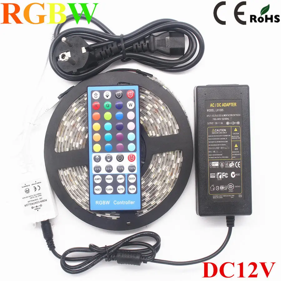 5 м SMD 5050 RGBW/RGBWW светодиодный полосы светильник 60 s/M м/лот гибкий + пульт