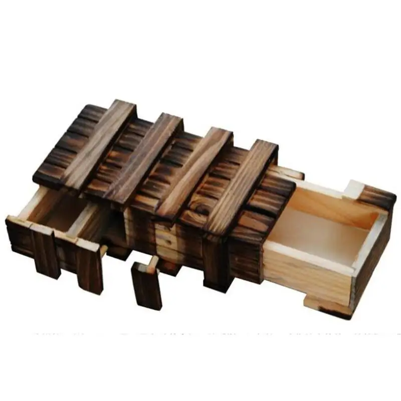 Magic Compartment Brain Teaser Creative Educational Toys Secret Wood Drawer Wooden Puzzle Box With For Kid Birthday Gift for | Игрушки и