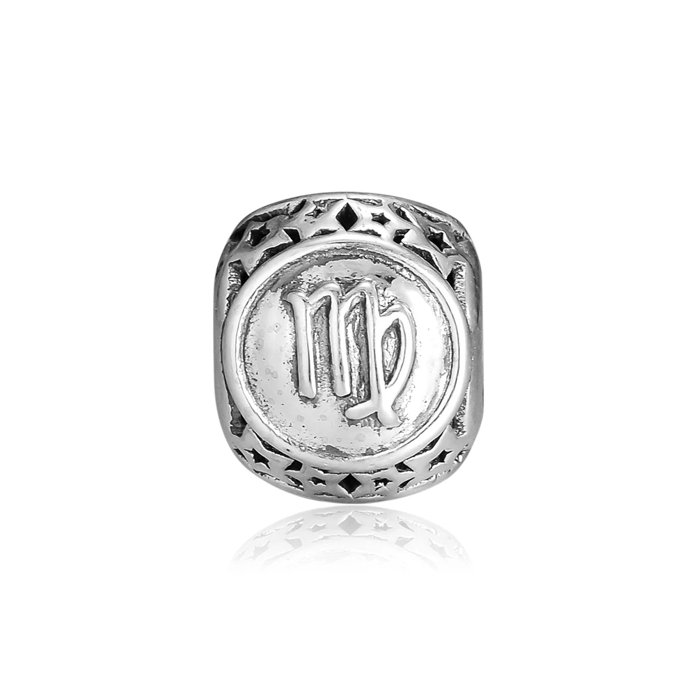 CKK Подвеска для браслетов Pandora из 925 пробы серебра Водолей Знак зодиака кулон
