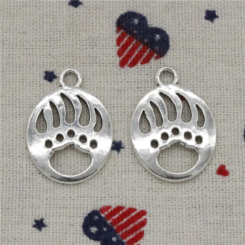 12pcs Charms bear paw 30*22mm Tibetan Silver Vintage Pendants For Jewelry Making DIY Bracelet Necklace | Украшения и аксессуары