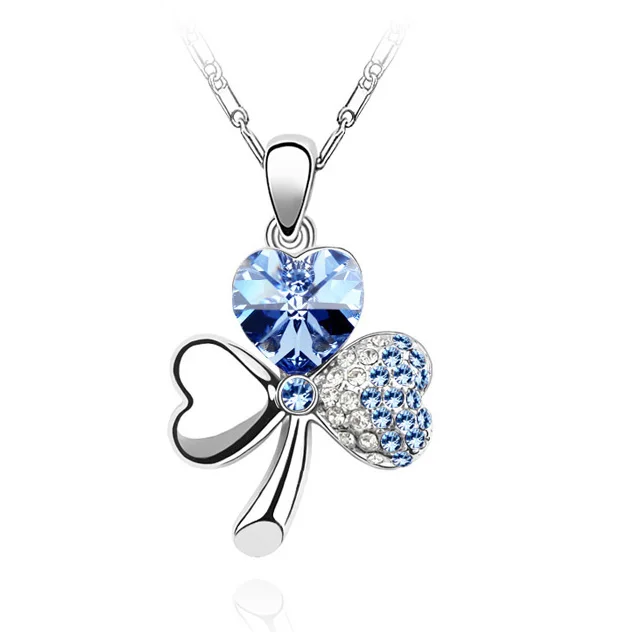 5 Новые оригинальные кристаллы от Swarovski клевер подвеска ожерелья в форме сердца цепи воротник кулон Модные ювелирные изделия для женщин - Окраска металла: 5