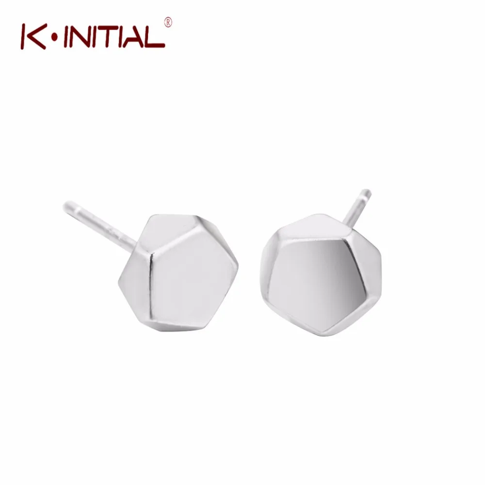 Женские Геометрические серьги-гвоздики Kinitial из стерлингового серебра 925 пробы с