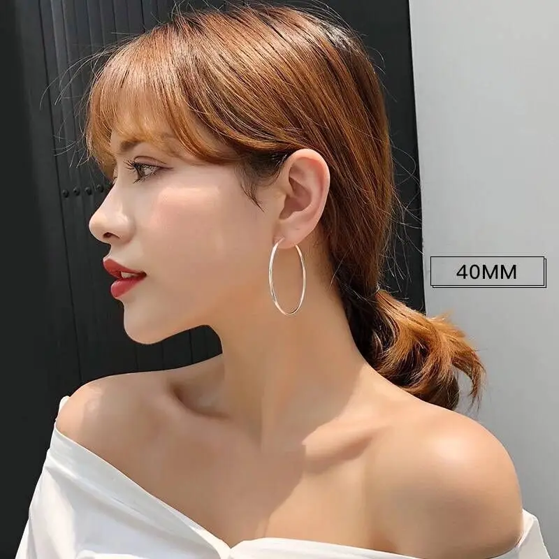 Модные женские серьги-кольца 1 пара модные большие гладкие круглые серьги