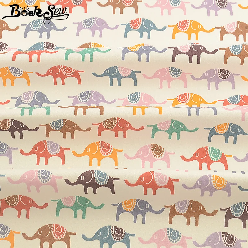 Booksew тканевый измеритель ткани материал слона с принтом животных 100% хлопок саржа