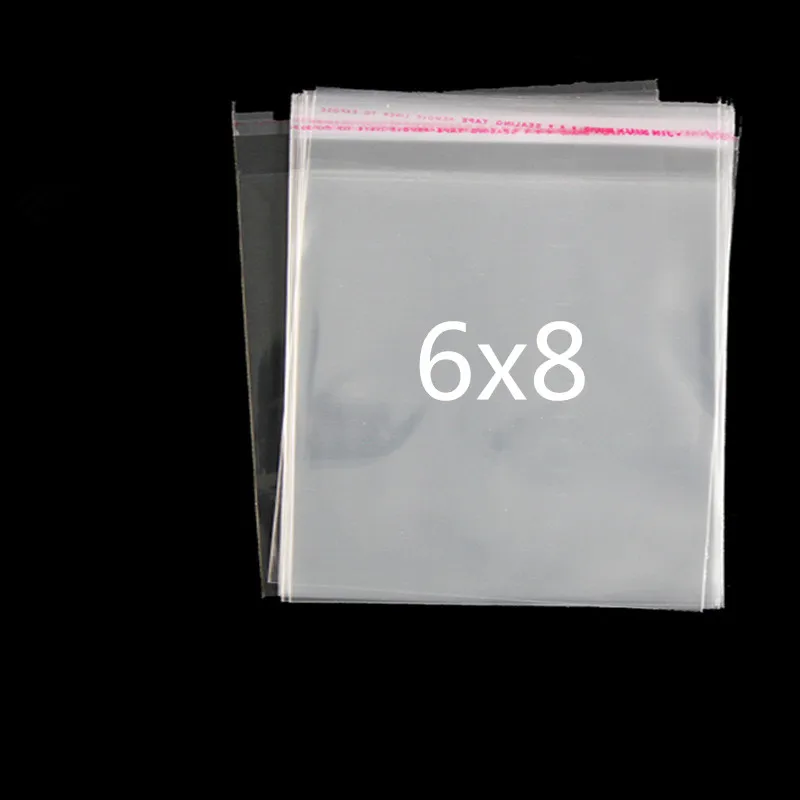 100 шт./лот 8x12 см прозрачный перезаправляемый целлофан/допп/полиэтиленовый пакет