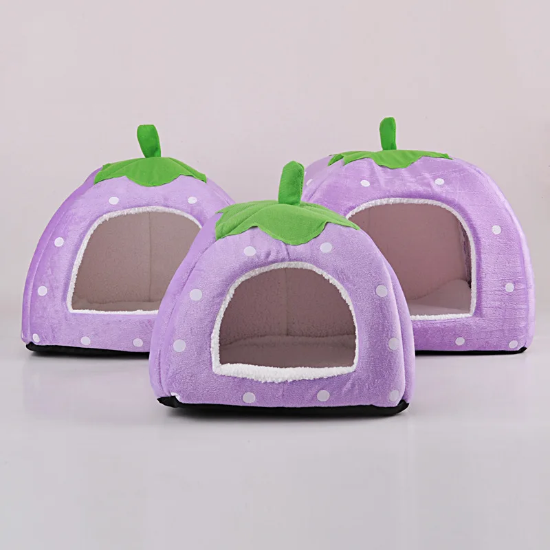 Мягкий домик для кошки складная кровать в форме леопарда клубники милая собаки