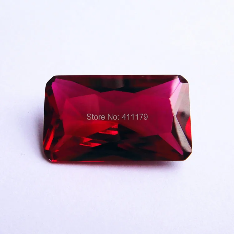 Красная основа Прямоугольная форма граненые розовые красные камни корунд сделай