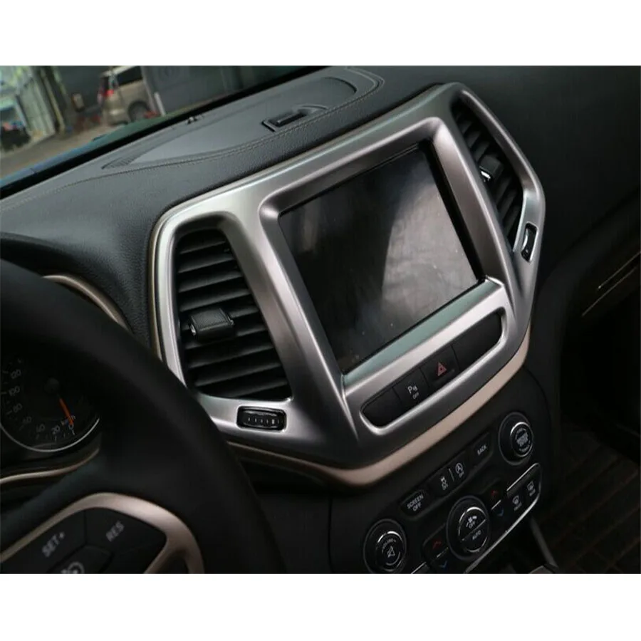 

Для Jeep Cherokee 2014, 2015, 2016, ABS, авто, GPS, украшение приборной панели, отделка, рамка, наклейка, Стайлинг