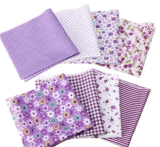 8PCs B 6/7/8 шт. 25x25 см, хлопковая ткань для вышивки швейная детская одежда куклы Сделай Сам Лоскутная Ткань С Цветочным Рисунком Ткани, цветные ткани ремесла - Цвет: 8PCs B