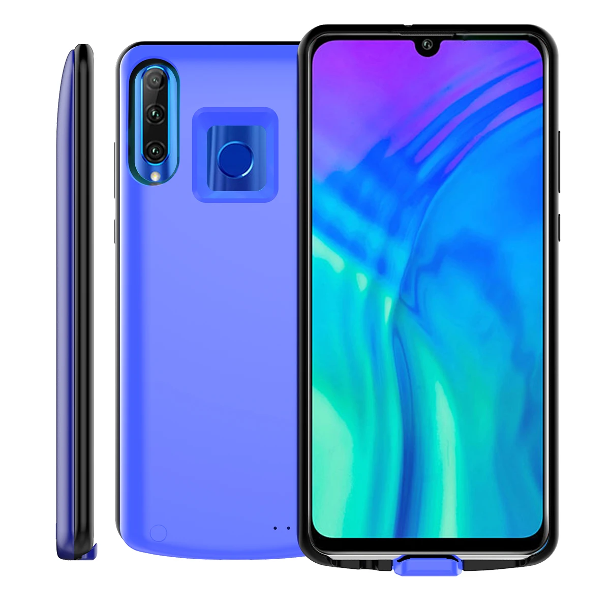 Чехол для huawei Honor 10i 20i, 6500 мА/ч, зарядное устройство, внешний аккумулятор, чехол, перезаряжаемый Расширенный кронштейн, чехол для аккумулятора для Honor 10i - Цвет: Синий