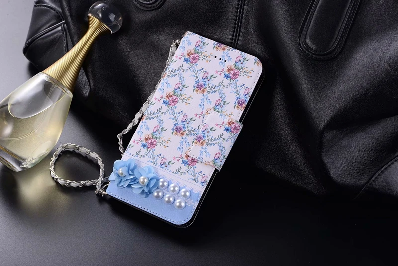 3D кожаный чехол кошелек с бусинами для Galaxy S10 S10e S9 Plus Note8 S8 (A5 A7 J3 J5 J7) 2017 Европейский
