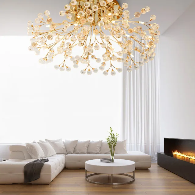 

European Style Frosted Crystal Ceiling Light For Living Room Bedroom LED Remote control Luxury Rose Lamp Home Lighting