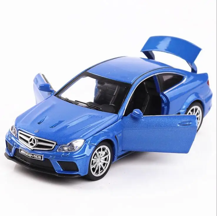 blue 1:32 игрушечный автомобиль Benz C63 Металлический Игрушечный сплав автомобиль Diecasts& игрушечный Транспорт модель автомобиля Миниатюрная модель автомобиля игрушки для детей - Цвет: blue