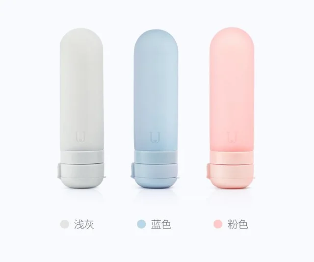 As shown Xiaomi Youpin U путешествия Sub бутылка силиконовый портативный легкий мягкий приятный для кожи полезный, безопасный 50 мл x 3 шт синий розовый серый - Цвет: As shown