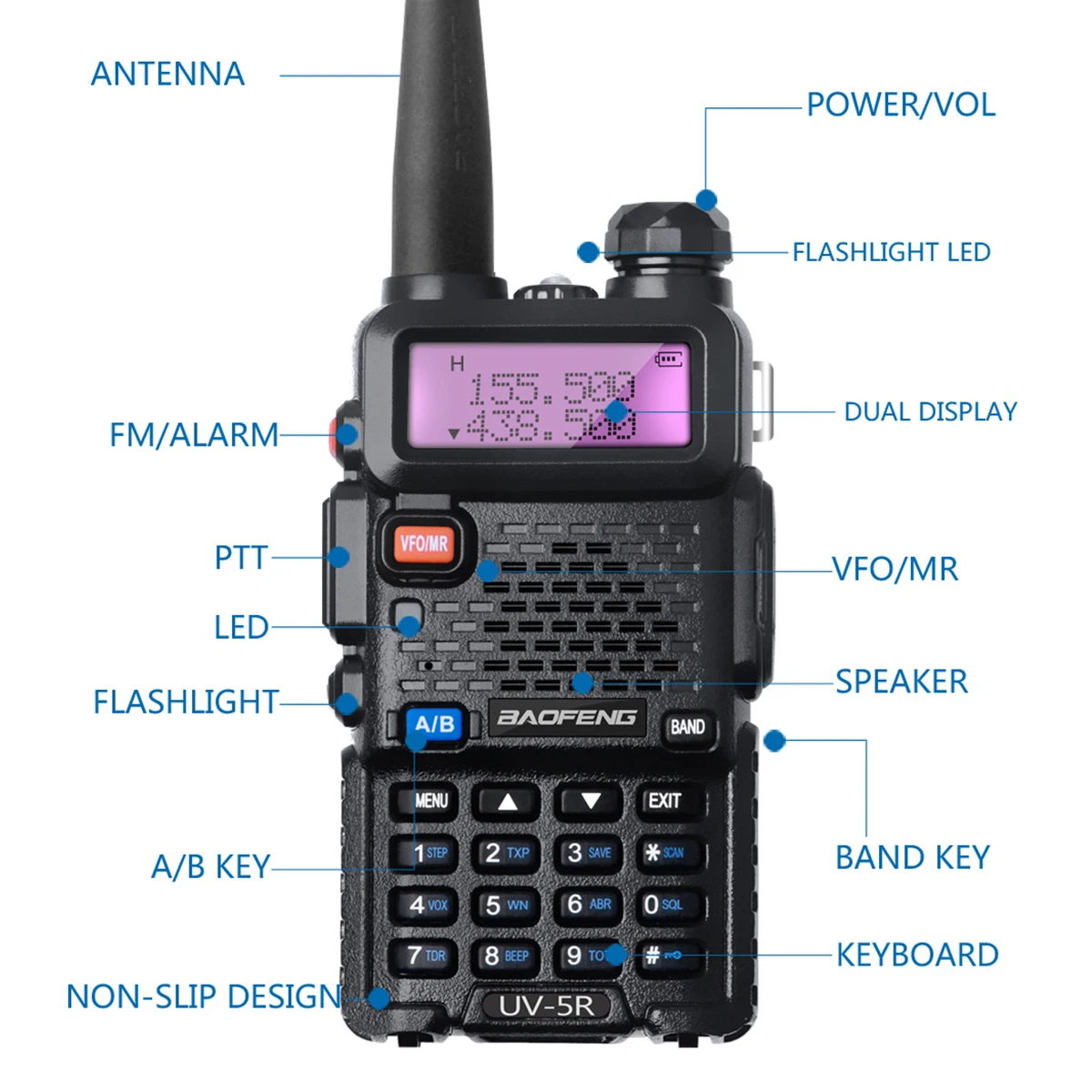 Baofeng UV 5R 10 км портативная рация UV5R 8 Вт двухдиапазонный дисплей CB Ham Радио Vhf