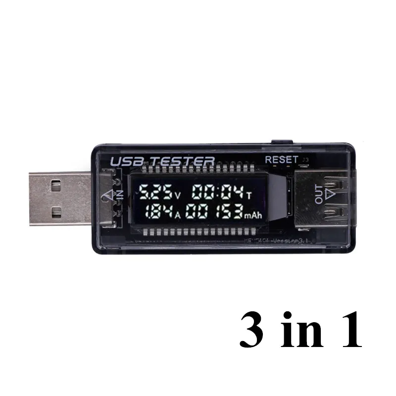 D 3 IN 1 8 в 1 QC2.0 3,0 4-30 в электрическая мощность USB Емкость тестер напряжения измеритель тока монитор вольтметр Амперметр Скидка 40 - Цвет: D 3 IN 1