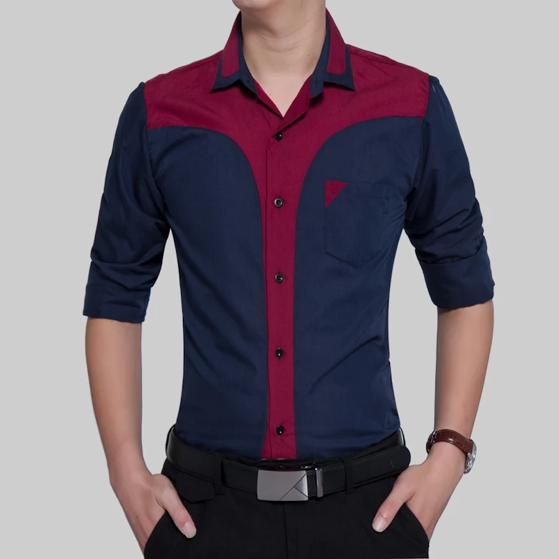 Мужская одежда Camisa Masculina 2017 Весенняя рубашка с длинными рукавами деловая