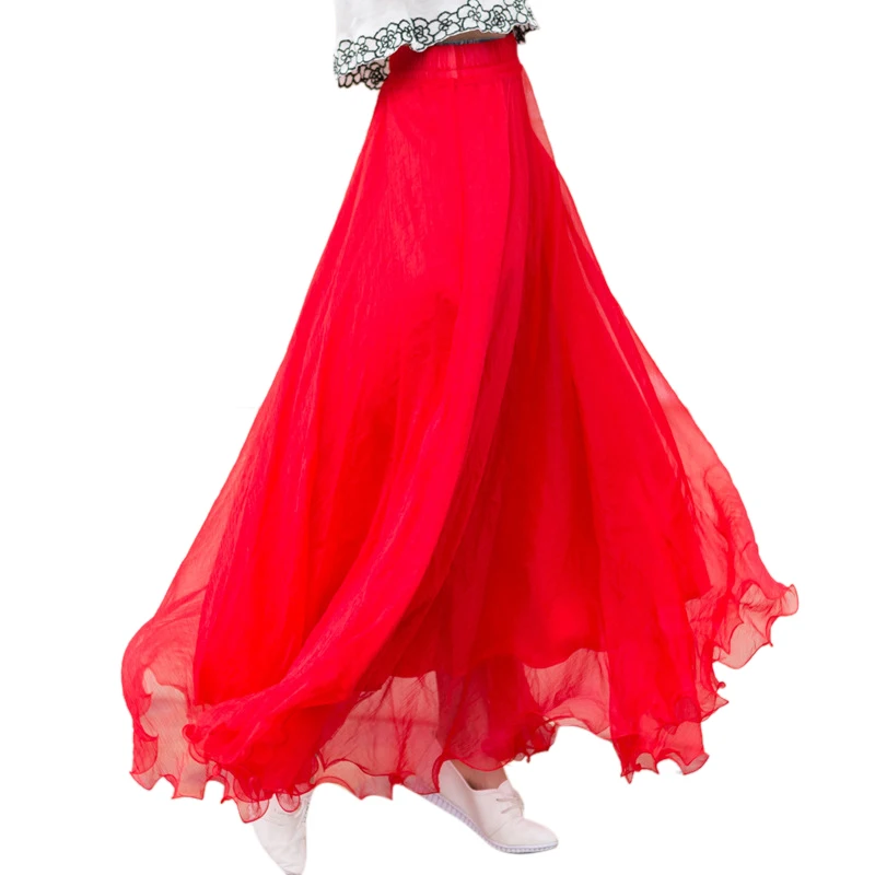 Длинная шифоновая юбка Uwback женская летняя длинная бохо для пляжа 2018|saia faldas|women