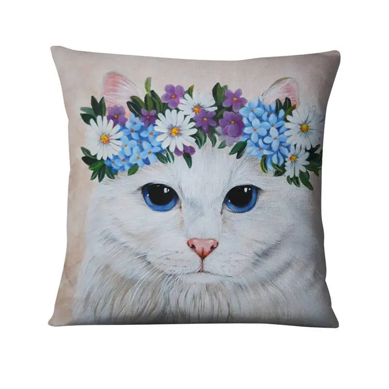 Супер диван бархат кошка иллюстрация печатных наволочка Almofadas Decorativas Para диван подушка Декоративные подушки 45*45 см - Цвет: 2