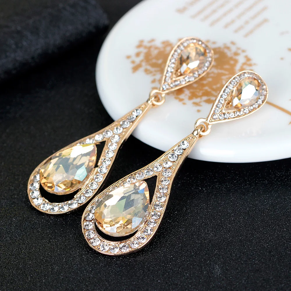 Bohemia Water Dorp Trendy Earrings For Women Crystal Fashion Accessones Minimalist Bijoux Pendientes Mujer Orecchini Donna | Украшения и