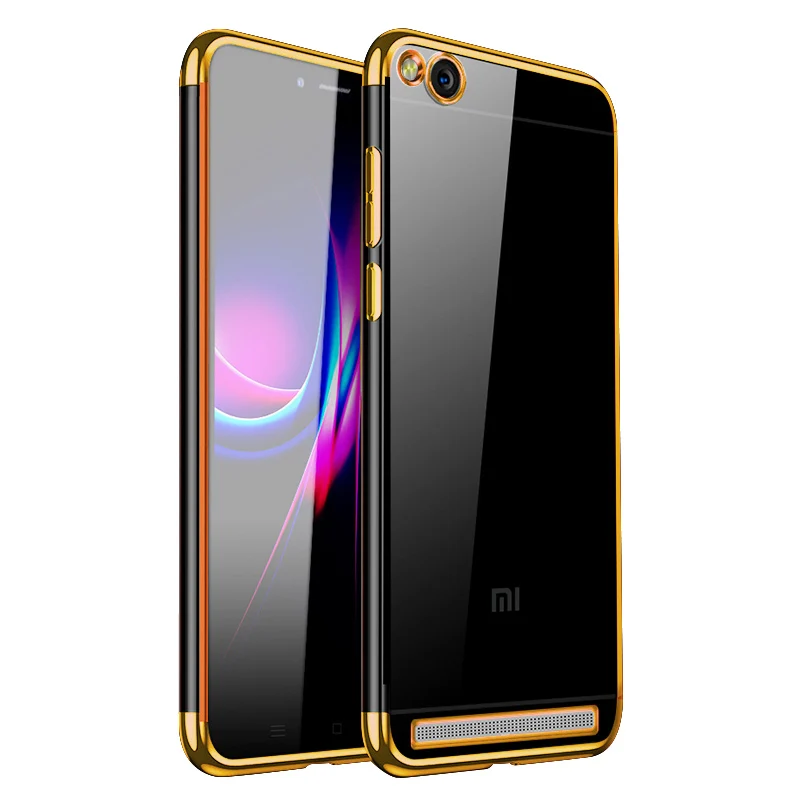 Gold Ультратонкий Мягкий силиконовый чехол из ТПУ для Xiaomi Redmi 4A 4X 5A 6A 5 Plus 6 Pro, прозрачная задняя крышка для Redmi Note 4 4X5 5A, чехол-сумка - Цвет: Gold