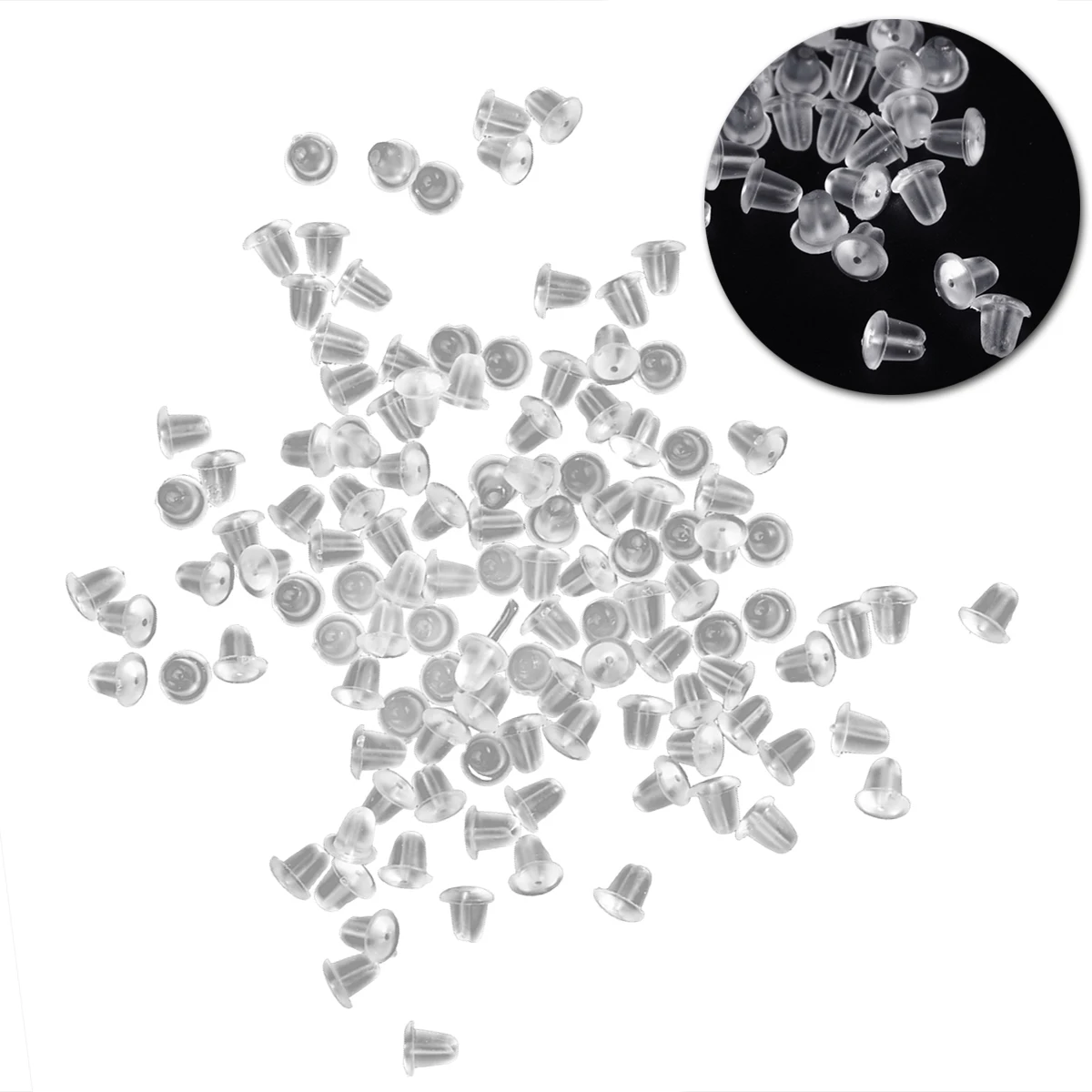 Пластиковые серьги-подвески 100 шт. прозрачные жемчужные пробки для серег сделай