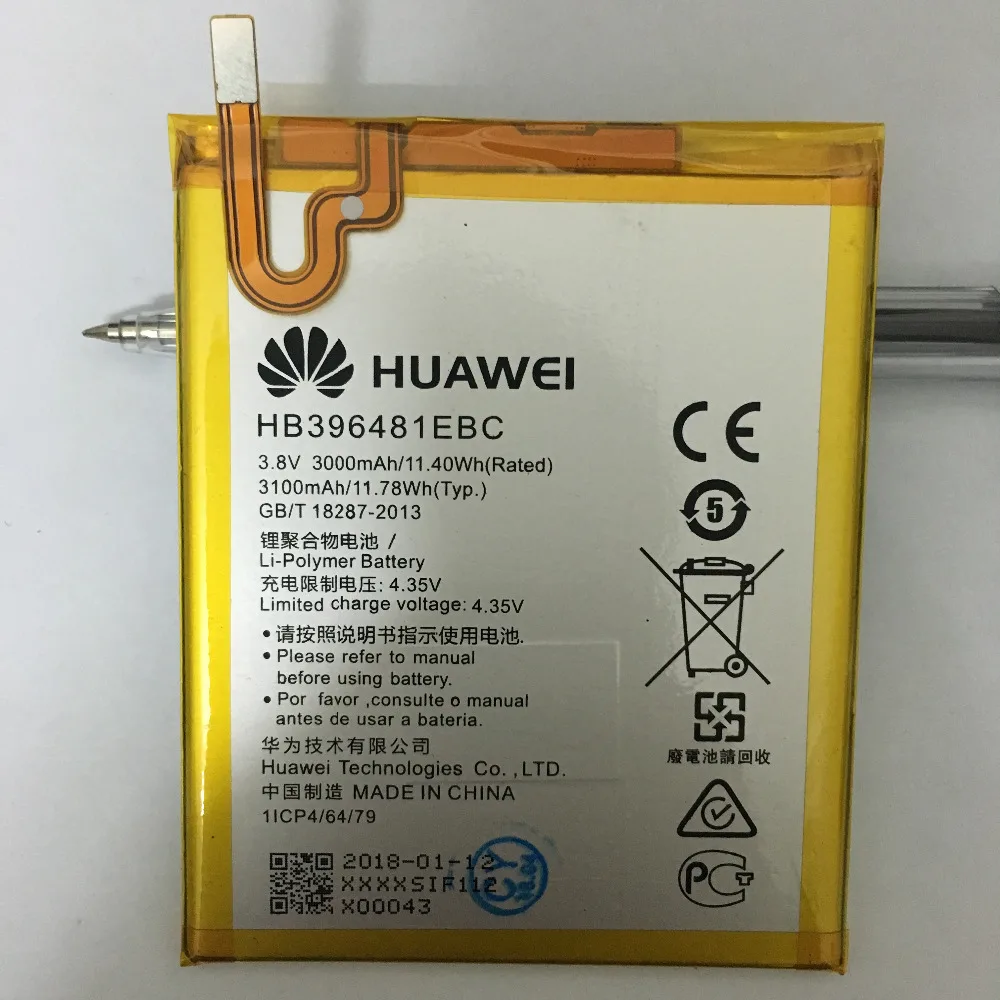 Оригинальный аккумулятор HB396481EBC литий ионный для телефона Huawei ASCEND G7 PLUS HONOR 5X G8 G8X RIO