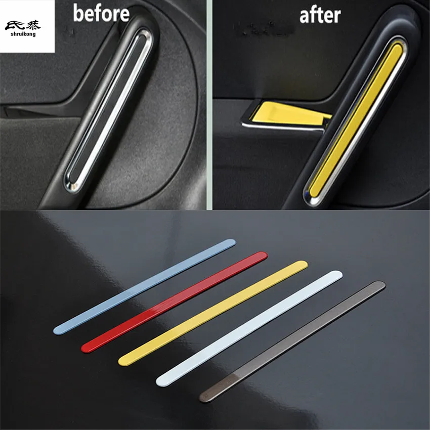 

2PCS/Lot Car Stickers Carbon Fiber ABS Material Inner Door Armrest Decoration Cover for 2013-2018 Volkswagen VW Beetle
