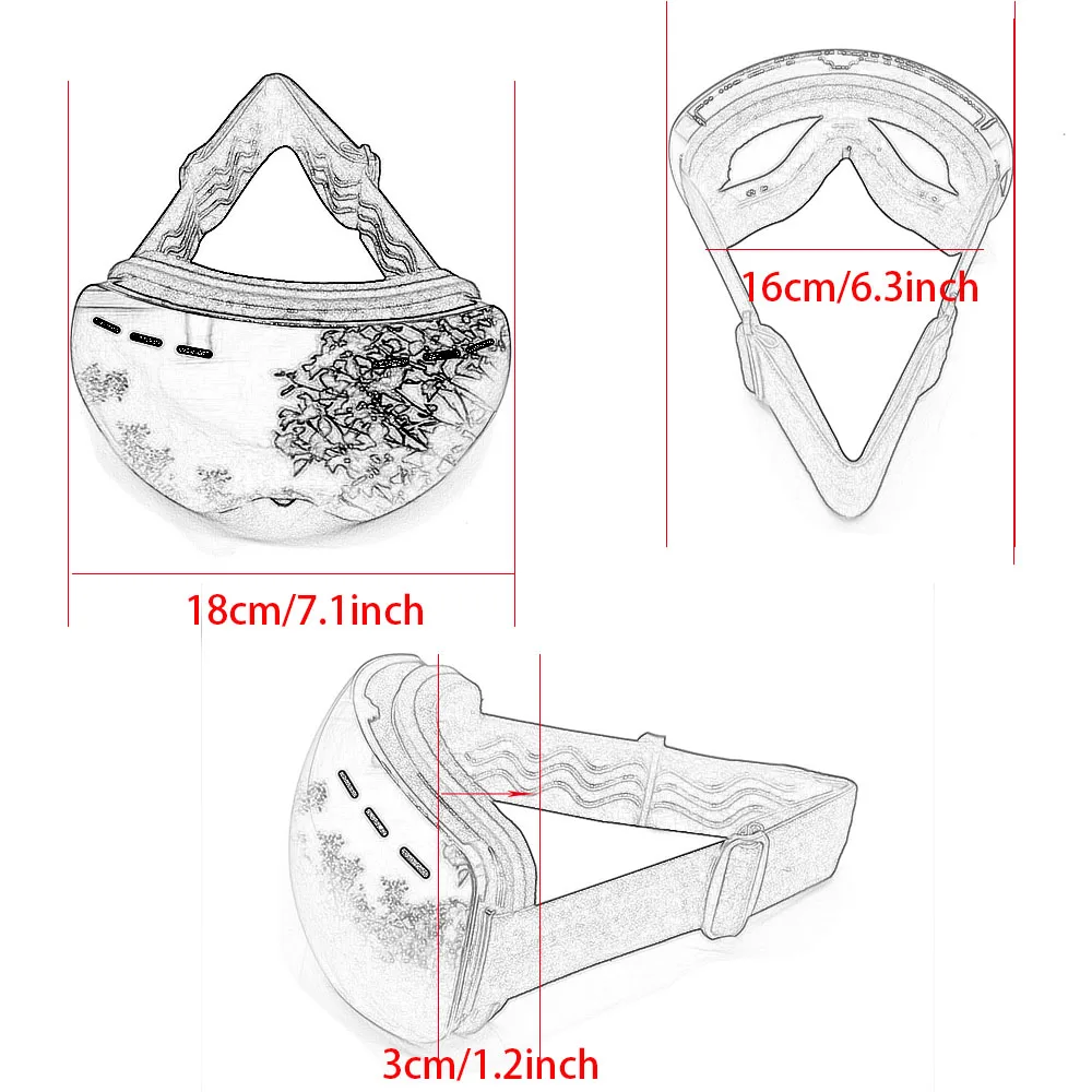 

Anti-Fog Ski Goggles Spherical Frameless Ski Snowboard Snow Goggles 100% UV400 Protection Anti-Slip Strap for Men Women