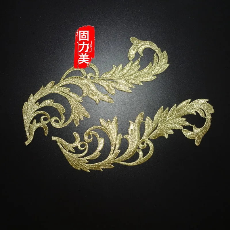 2pair embroidery gold &amp silver water soluable flower patch DIY lace applique sewing on | Дом и сад