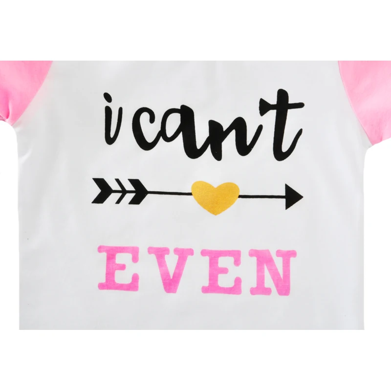 Комплекты одежды для девочек летняя Милая футболка со стрелками штаны в полоску