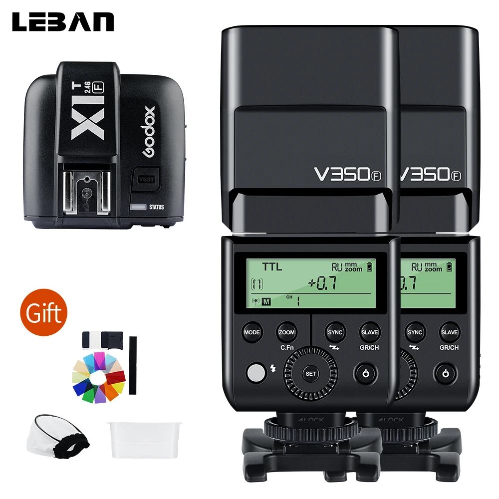 2 шт. Godox V350F TTL HSS Высокоскоростная синхронизация X System Speed lite встроенный литий