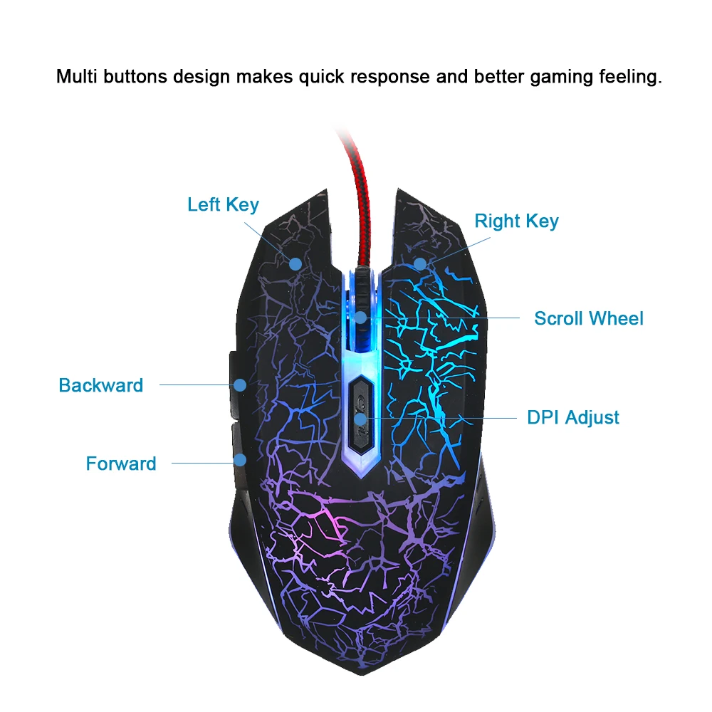 Игровая мышь USB Проводная RGB эргономичная игровая 2 0 Компьютерная ПК ноутбук USB2.0