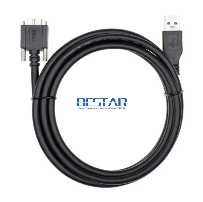 5Gbps Micro B USB 3.0 Cable Wire With Panel Mount Screw Lock Connector Cord Prevent Come off 1.8m 2m 3m 5m 2 3 5 meters | Компьютеры и