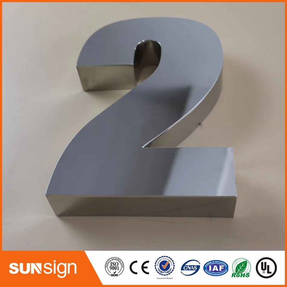 H 20cm customized 304 stainless steel house numbers