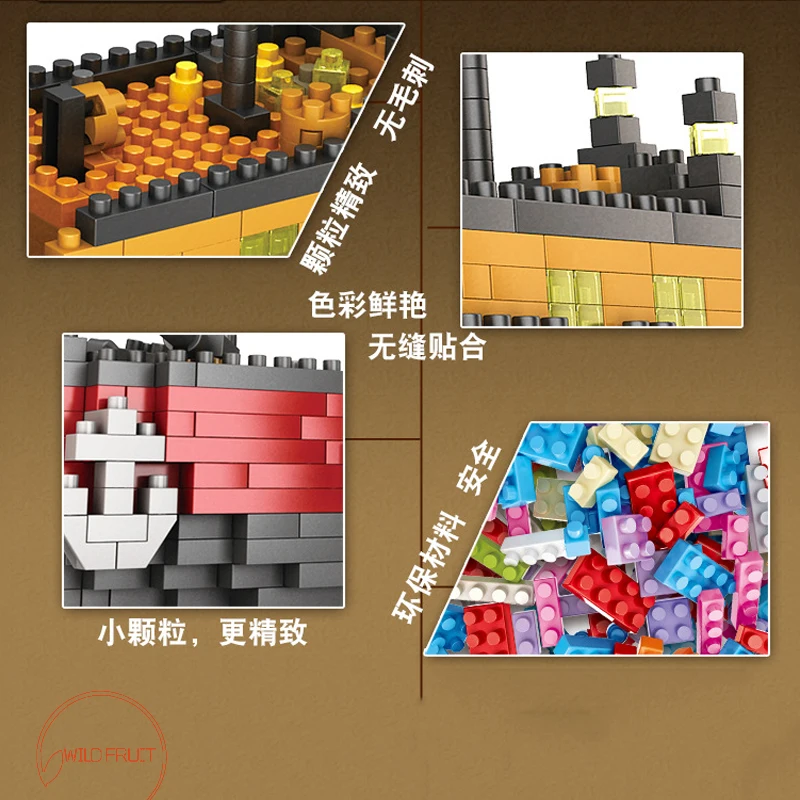 Interes1860pcs Титаник корабль 3D Мини diy строительные блоки игрушка титановая лодка
