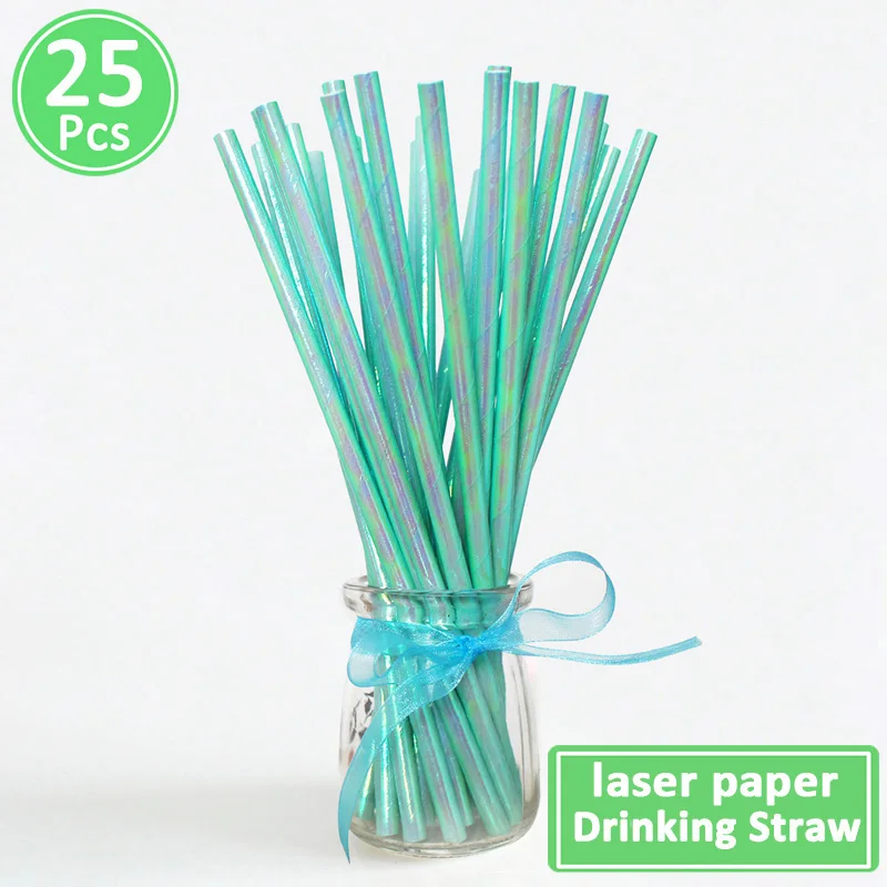 rainbow green 25 шт. бумажные соломинки для питья, свадебные девичники, вечерние украшения для стола, на день рождения, для детей, для мальчиков и девочек, для вечеринки в честь рождения, для взрослых - Цвет: rainbow green