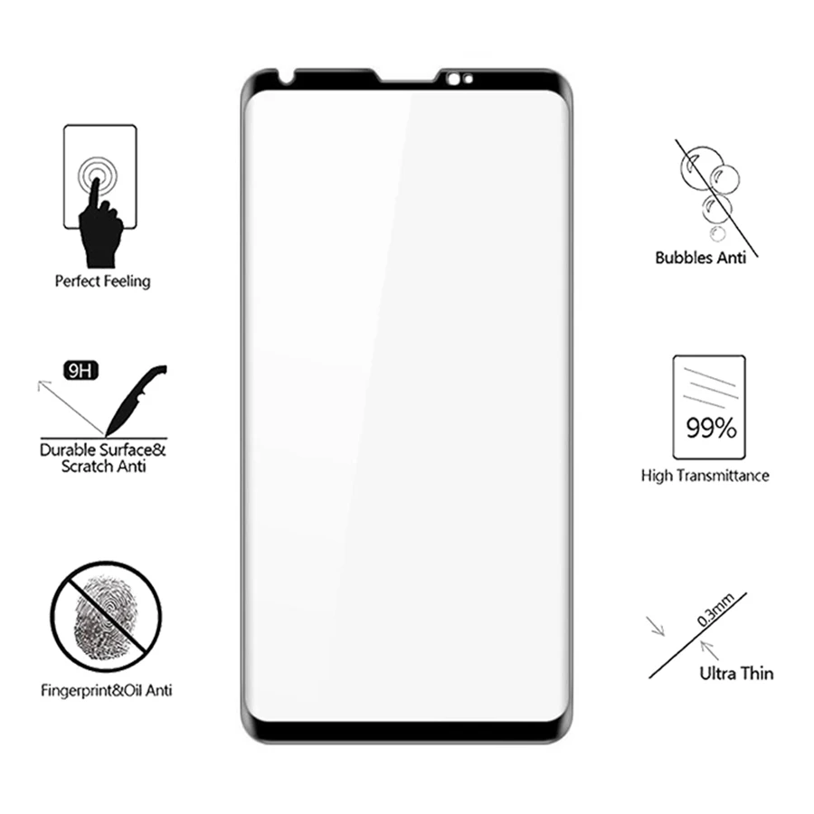 Закаленное стекло с полным покрытием для LG G7 + Plus V35 V30S V40 ThinQ 3D Защитная пленка
