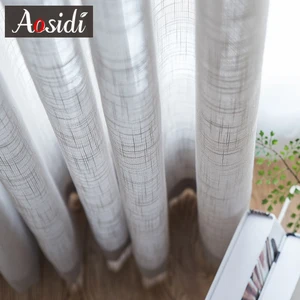 Современные льняные тюлевые шторы для гостиной, однотонные тюлевые шторы для спальни, готовые плотные шторы