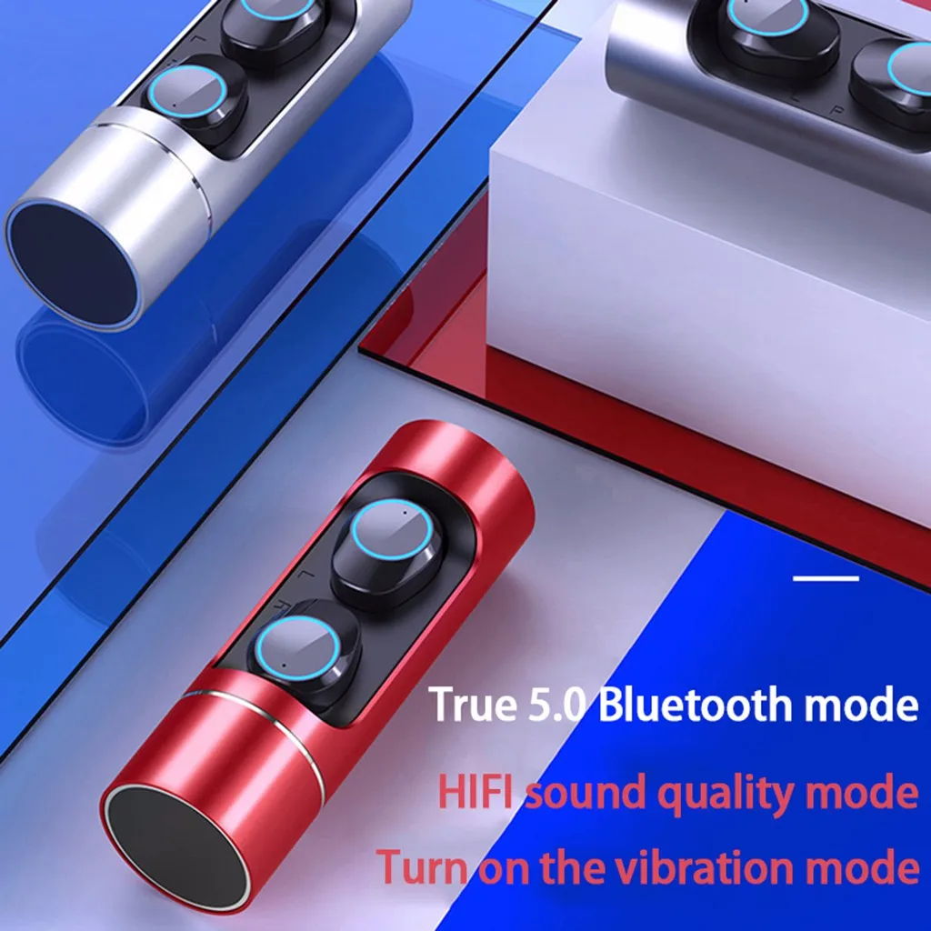 Беспроводная стерео мини TWS V5.0 Bluetooth гарнитура D Спортивная с двойным микрофоном