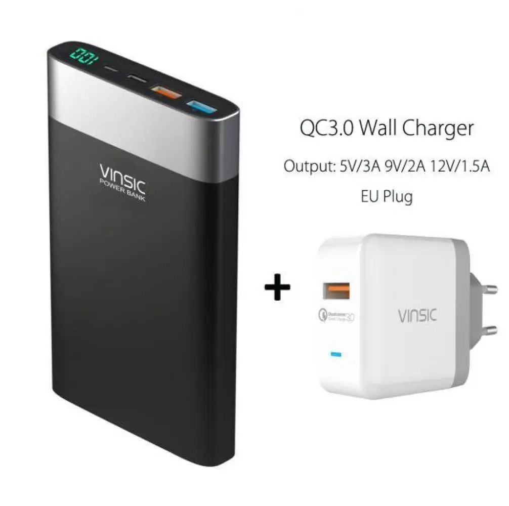 7 Vinsic 20000 mAh power Bank Быстрая зарядка 3,0 двухсторонняя Быстрая зарядка type-C двойное зарядное устройство USB для i Phone X 8 8 Plus MI - Цвет: 7