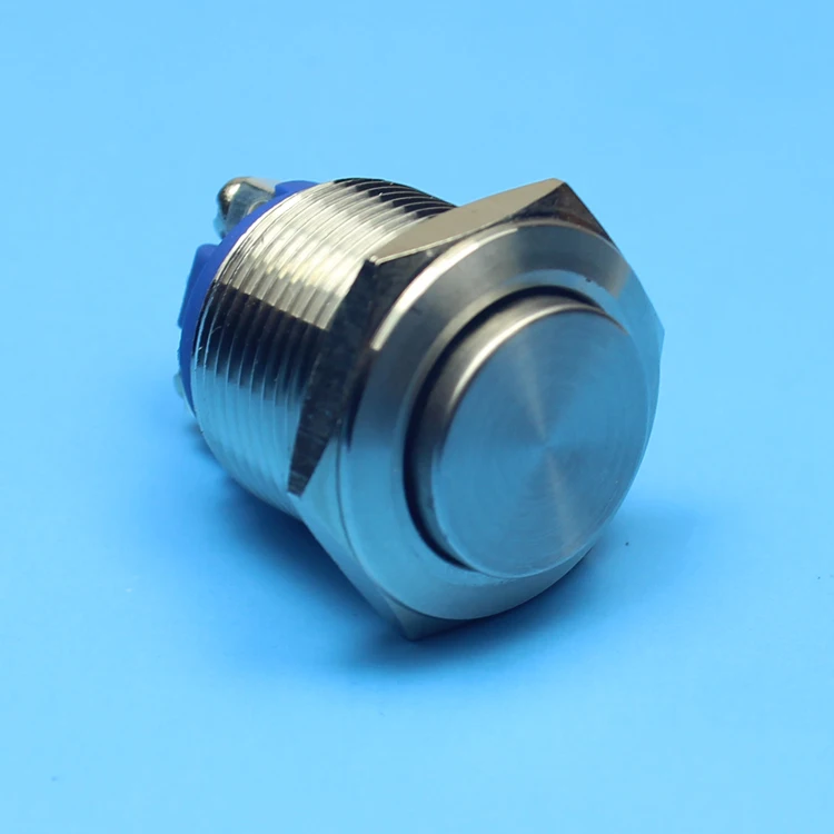 Водонепроницаемый 19 мм мгновенный высокий плоский кнопочный переключатель с