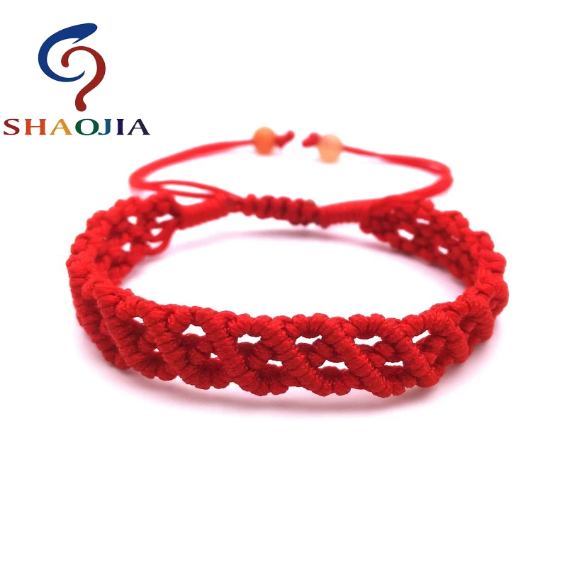 SHAOJIA 2017 модный красный браслет для женщин ручная вязка веревка счастливые
