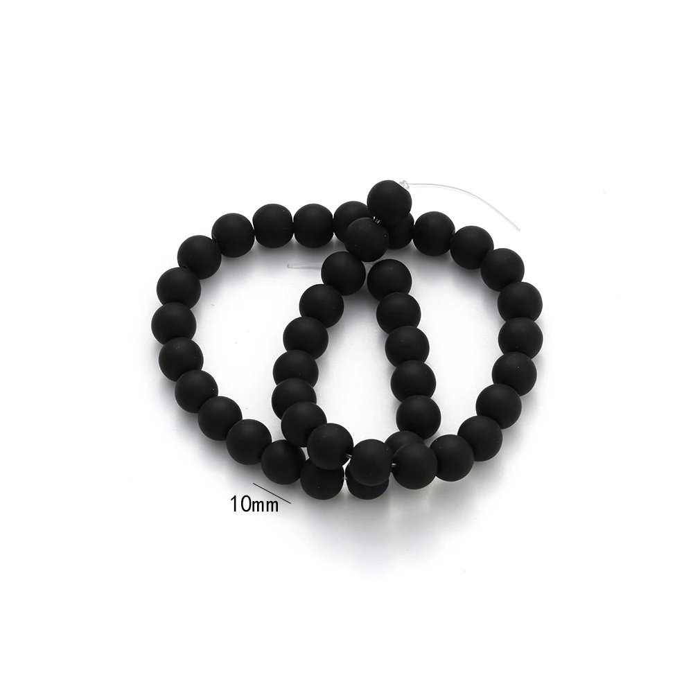 MEIBEADS гладкий черный круглый тусклый полированный матовый бисер рыхлый