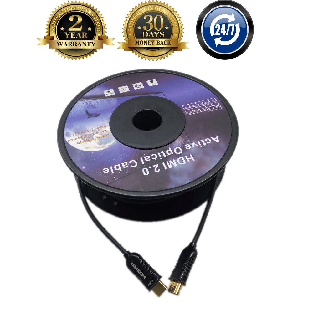 100ft ~ 330ft HDMI волоконно оптический удлинитель кабель Поддержка 18 2 Гбит/с 4K при 60 Гц 0