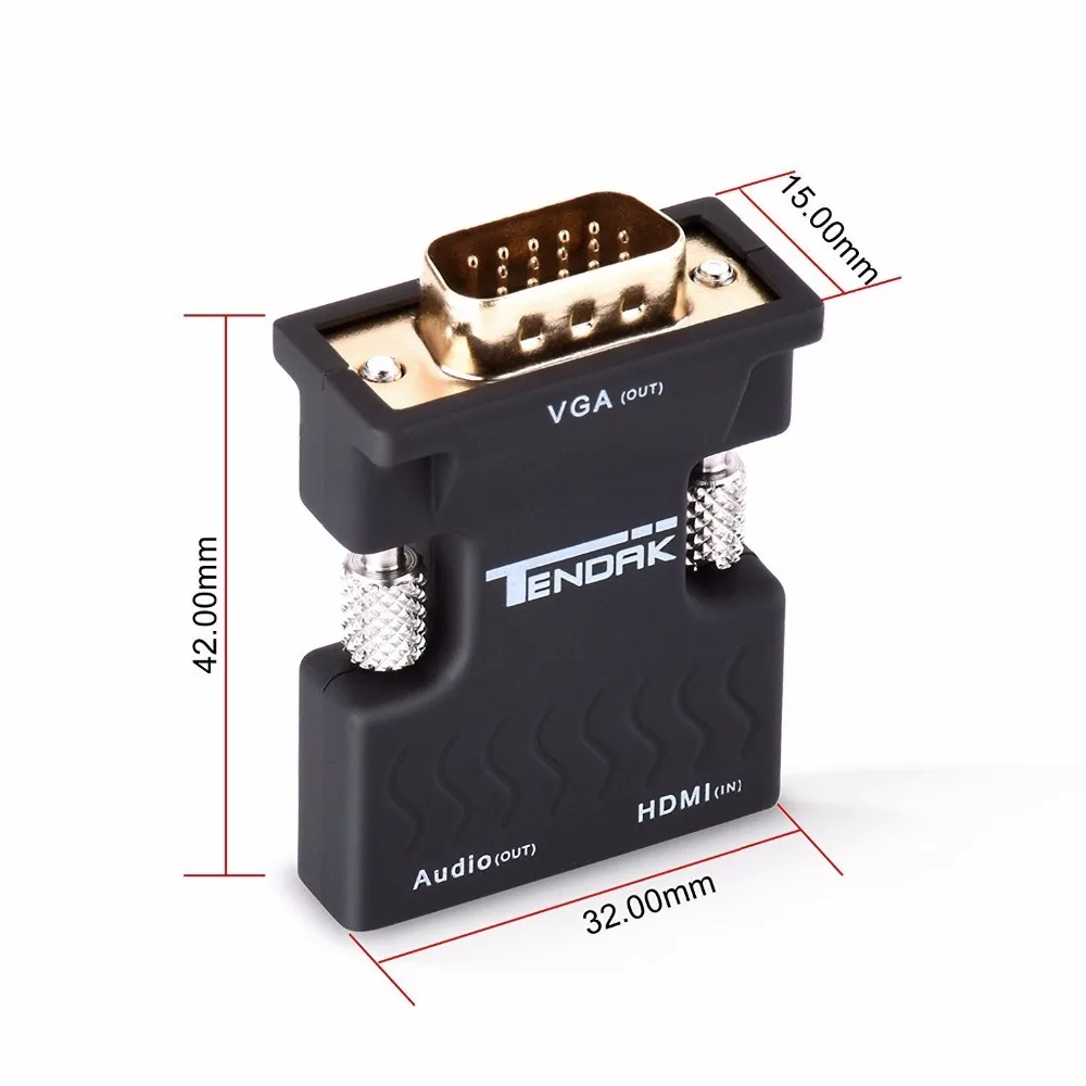 Активный 1080P HDMI 3 5 мм Женский к VGA Мужской конвертер адаптер стерео аудио разъем