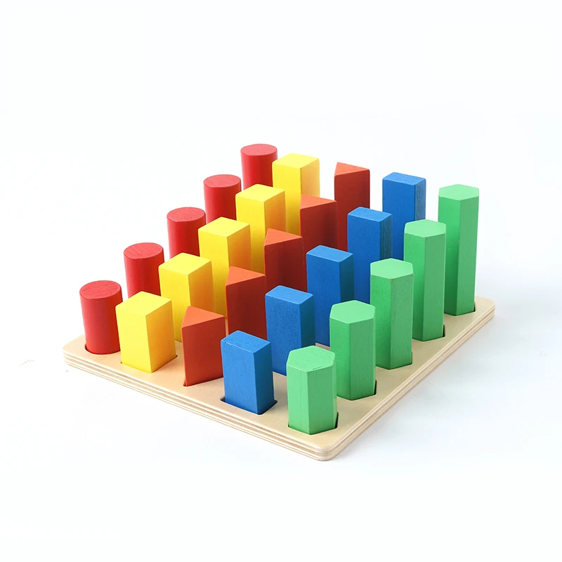 

Wooden Montessori Infant Toys Montessori Geometric Ladder Educational Early Learning Toys Juguetes Brinquedos YH1764H