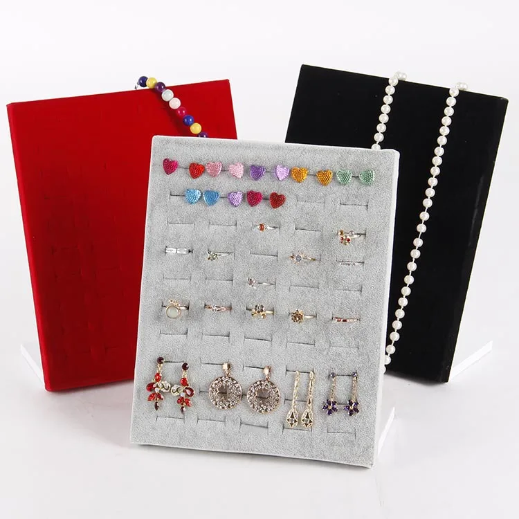 TONVIC оптовая продажа 2 шт бархатное Кольцо Серьги Дисплей стенд держатель для